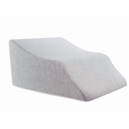 Lounge Doctor Elevating Leg Rest Wedge Pillow with Memory Foam, Heather Grey, Small, Wide