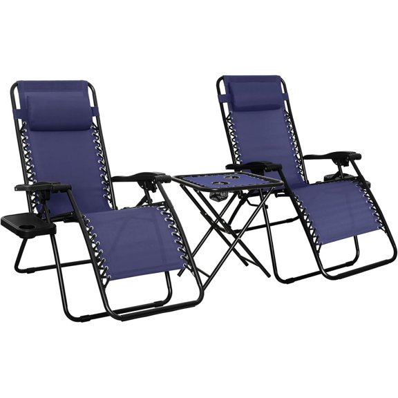 Lounge Folding Reclining Pillow Blue for Outdoor for Beach Sunbathing