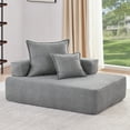 thumbnail image 1 of Lounge Frame for Luxury Boucle Floor Couch Set, Oversized Modular U Shaped Sectional Sofa, Convertible Sleeper Couch, Spacious Foam-Filled Sofa Bed for Living Room, Gray, 1 of 9