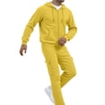 thumbnail image 1 of Lounge Jogging Suits For Men Fashion Tracksuit Zip Up Athletic Sweatsuit Athletic Running 2 Piece Sweatsuits with Pockets Outdoor Suits - Yellow-01,L, 1 of 8