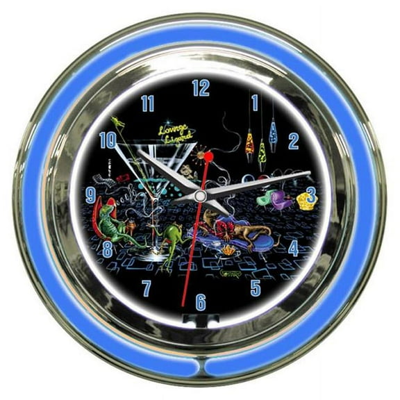 Lounge Lizard 14 in. Neon Clock