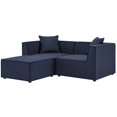 thumbnail image 1 of Lounge Loveseat Chaise Sofa, Fabric, Blue Navy, Modern Contemporary Urban Design, Outdoor Patio Balcony Cafe Bistro Garden Furniture Hotel Hospitality, 1 of 9