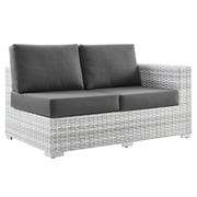 Lounge Loveseat Sofa, Rattan, Wicker, Grey Gray, Modern Contemporary Urban Design, Outdoor Patio Balcony Cafe Bistro Garden Furniture Hotel Hospitality