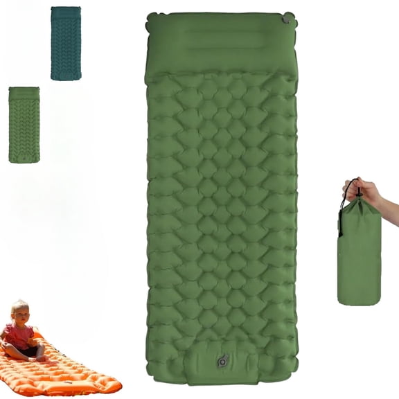 Lounge Mat - Your Portable Chill Zone Self Inflating Sleeping Pad, Inflatable Camping Sleeping Pad with Built-in Foot Pump, Waterproof Car Tent Bed for Adults and Travelers