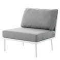 thumbnail image 1 of Lounge Middle Chair, White Grey Gray, Aluminum, Metal, Fabric, Modern Contemporary, Outdoor Patio Balcony Cafe Bistro Garden Furniture Hotel Hospitality, 1 of 8