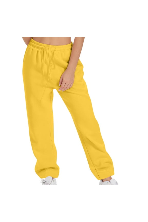 Lounge Pants Elastic-Lace-Up Casual Solid Color Sports Casual Pants Baggy Cargo Pants Women