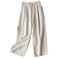 thumbnail image 1 of uublik Lounge Pants Women Beige Stretchy Wide Leg Casual Pants Comfy High Waist Flowy Pants, 1 of 3