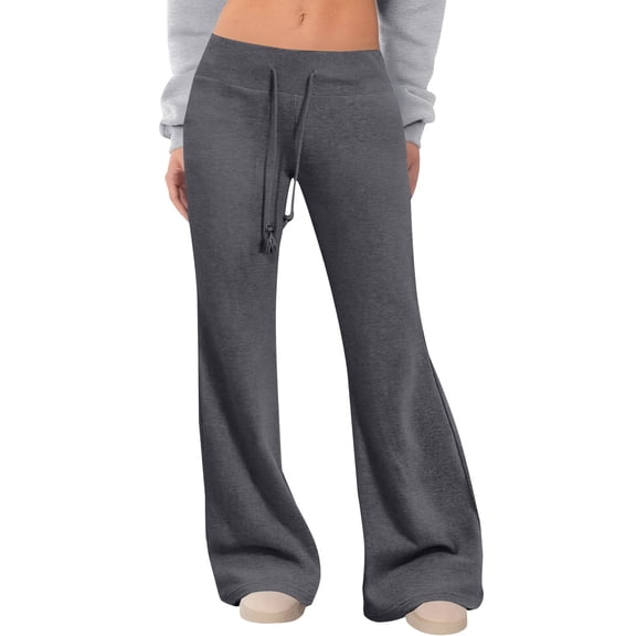 Lounge Pants Women, Prolriy High Waisted Flare Leggings for Women, Soft Wide Leg Yoga Pants Pants for Women Dark Gray S