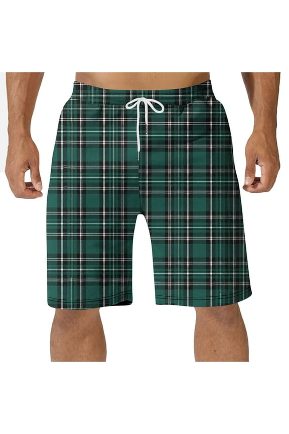 Lounge Pants for Men Soft Plaid Sleeping Pajama Shorts Drawstring Summer Casual Classic Fit Sleep Shorts with Pockets