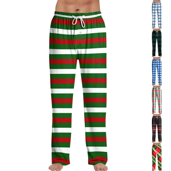 Lounge Pants for Men Striped Loose Fit Sleepwear Bottoms Sleep Pants Pajama Bottoms