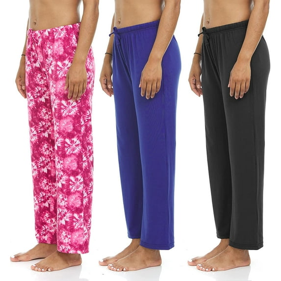 Lounge Pants for Women 3 Pack Sleep Casual Sleep Bottom Pajama Pants Set C, Small