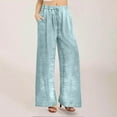thumbnail image 1 of Lounge Pants for Women with Pockets,High Waisted Velvet Pants,Elastic Waistband Casual Full Length Trouser, 1 of 9