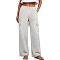 thumbnail image 1 of Lounge Pants for Womens Plus Size Fashion Wide Leg Cargo Sweatpants Elastic Drawstring High Waist Casual Sweat Pants With Pockets, 1 of 7