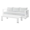 thumbnail image 1 of Lounge Sectional Sofa Chair Table Set, White, Aluminum, Metal, Fabric, Modern Contemporary, Outdoor Patio Balcony Cafe Bistro Garden Furniture Hotel Hospitality, 1 of 10