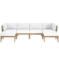 thumbnail image 1 of Lounge Sectional Sofa Set, Grey Gray Natural, Teak Wood, Outdoor Patio Balcony Cafe Bistro Garden Hospitality Restaurant, Modern Contemporary HB34459, 1 of 14