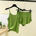 thumbnail image 1 of uublik Lounge Set Women Sleeveless Crop Cami Top Short 2 Piece Sleepwear Sets Green, XL, 1 of 7