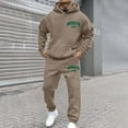 thumbnail image 1 of Lounge Sets 2 Piece Outfits Cropped Hoodie Sweatshirt and Sweatpants Men's Tracksuit 2 Piece Set Hoodie Sweatsuits Athletic Jogging Suits Casual Sports Outfits (Khaki, XXXL), 1 of 4