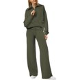 thumbnail image 1 of Lounge Sets For Women 2023 Oversized Half Zip Sweatshirt And Wide Leg Sweatpant 2 Piece Outfits Sweatsuit Tracksuit, 1 of 7
