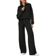 thumbnail image 1 of Lounge Sets For Women 2023 Oversized Half Zip Sweatshirt And Wide Leg Sweatpant 2 Piece Outfits Sweatsuit Tracksuit, 1 of 7
