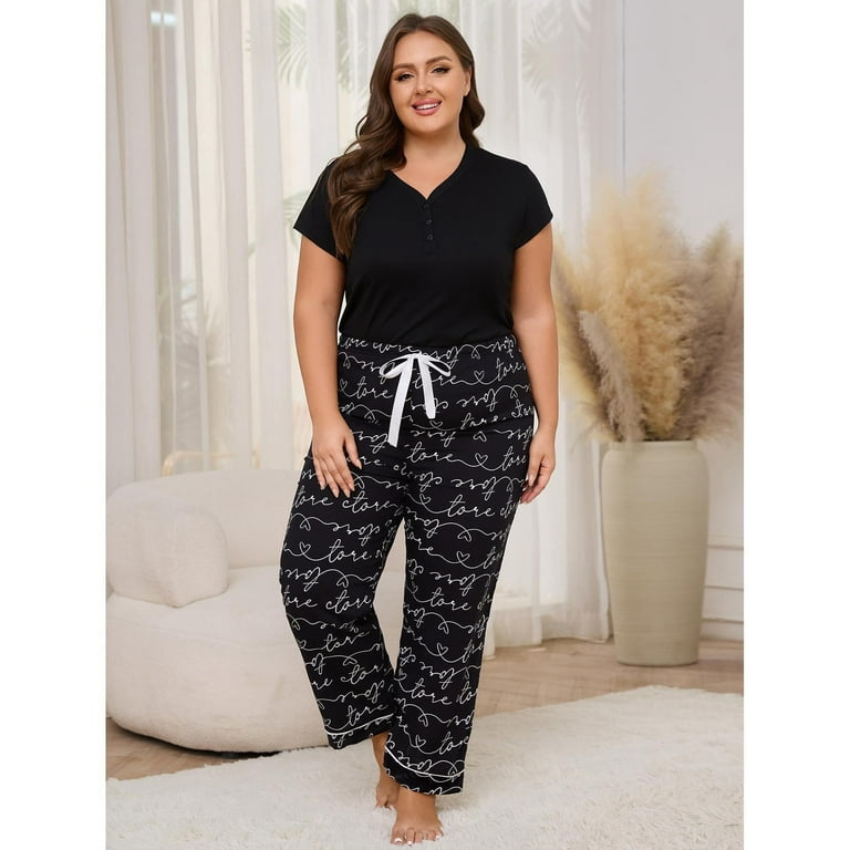 Night Suit Plus Size Lounge Sets Womens White Mark Plus Size