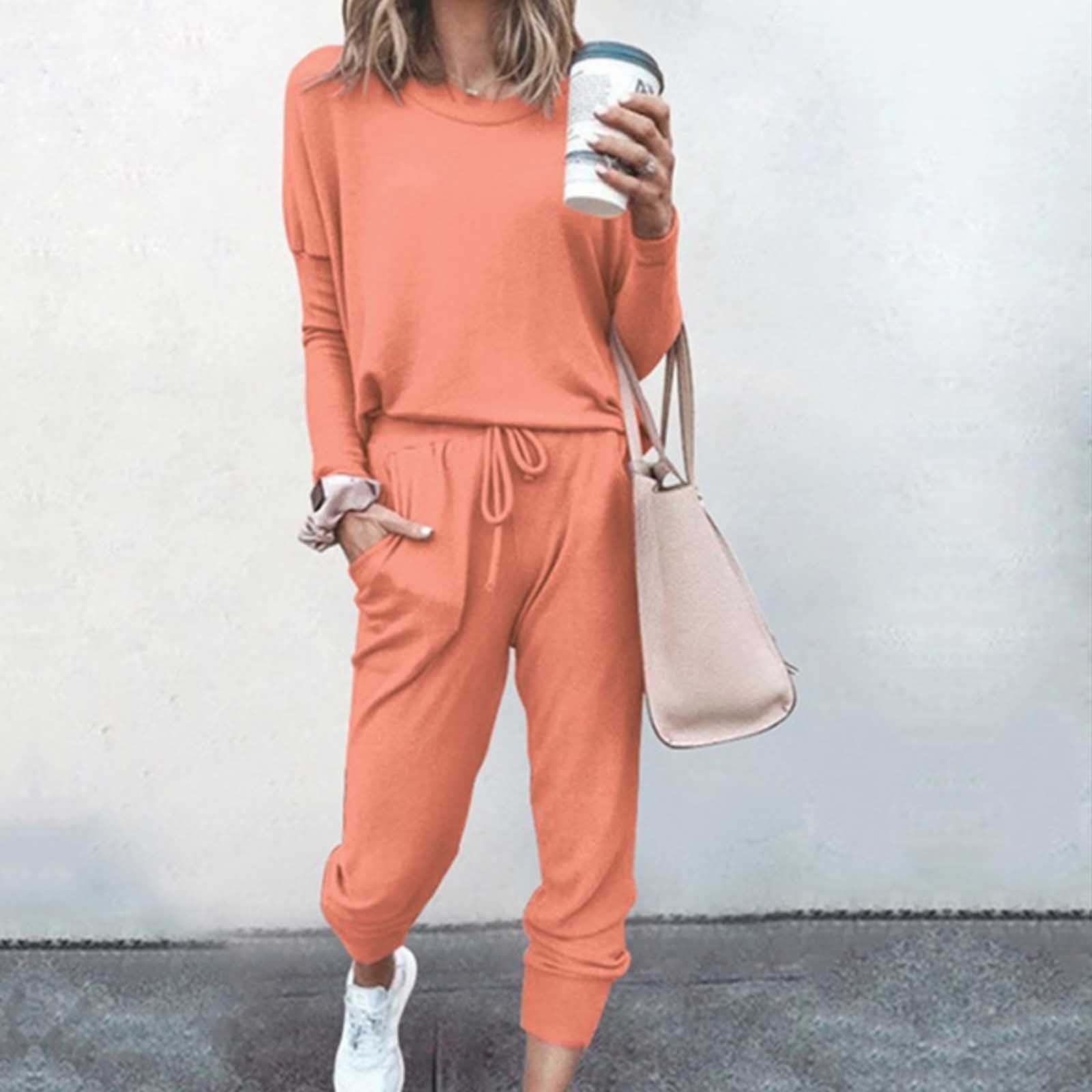 SMIDOW 2 Piece Outfits Sweatsuit for Women Thanksgiving Print Loungewear  Workout Athletic Tracksuits 2023 Fall Clothes