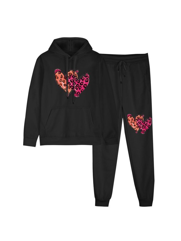 Lounge Sets for Women 2 Piece Long Pants Solid Color 2 Piece Outfits Set for Women Women's Fashion Sports Casual Coat Long Pants Hooded Sweater Pants Set Long Sleeve Hooded Set
