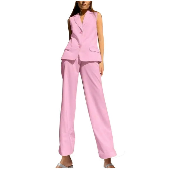 Lounge Sets for Women 2 Piece Long Pants Two Piece Lounge Sets for Women Maternity Fashion Women Summer Solid Casual SLeeveless  Pant Suit Set items ordered by me