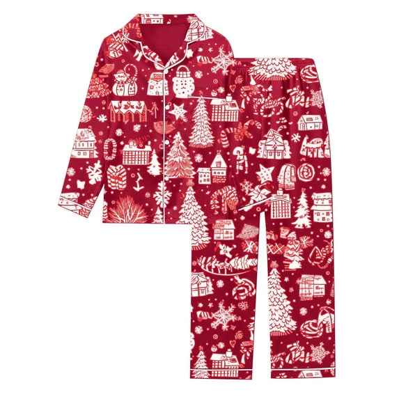 Lounge Sets for Women – Maternity Pajama Sets with High Waist Shorts Cozy Cotton Two Piece Pajamas for Recovery or Spa Printed Women's Long Sleeved Pajamas Pajamas
