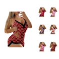 thumbnail image 1 of Lounge Sets for Women – Spa Day Robe Sets & Pajamas for Women Set Ladies' Valentine's Day Fashion Casual Sexy Printed Sleeveless Strap Top Shorts Set Two Piece Set, 1 of 5