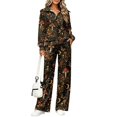 thumbnail image 1 of Lounge Sets for Women Sweatsuits 2 Piece Matching Outfits, S, Half Zip Long Sleeve Sweatshirt, Wide Drawstring Pants, Airport Outfits, Tracksuit, with Pockets,, Cottage Mushroom Moon, 1 of 7