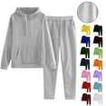 thumbnail image 1 of Lounge Sets for Women Two Piece Travel Outfits Sweatsuits Sports Long Pants Hooded Sweater tops Pants Set Long Sleeve Hooded Set with Pockets Tracksuit Lounge Set 2025 Clothes Gray S-3XL, 1 of 8
