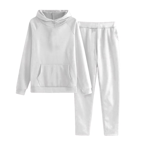 Lounge Sets for Girls 2 Piece Fall Winter Fashion Hoodie Sweatshirt and Jogger Sweatpant Kids Dance Streetwear Outfits Set,White 7-8 Years