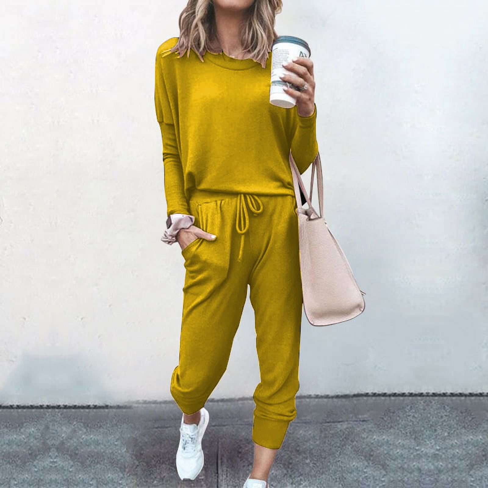 Lounge Sets for Women 2 Piece Fall Winter Outfits 2024 Fashion Trending Now Sweatsuits Tracksuits with Pockets Work Out Sets