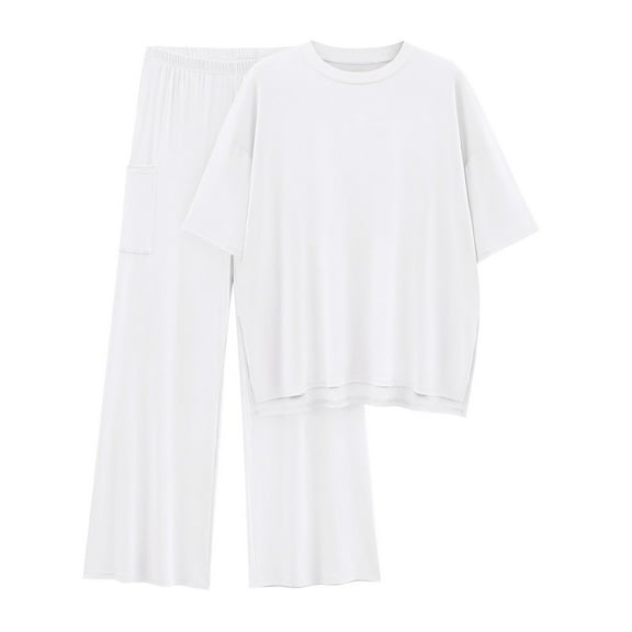 Lounge Sets for Women Short Sleeve Tops and Long Pants Soft Comfy Pajamas Set 2 Piece Outfits with Pockets