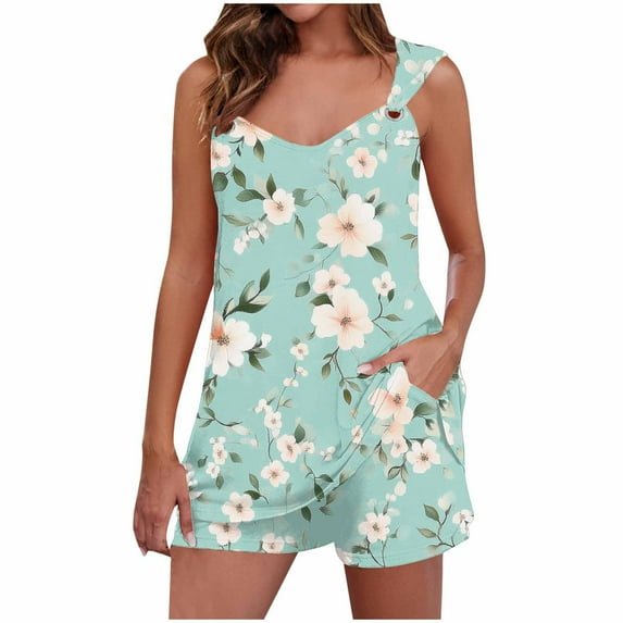 Lounge Sets for Women Shorts Sleeveless Tank Tops and High Waist Pj Shorts Beach Outfits Sets Women Pajamas Sets