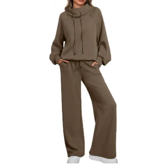 Lounge Sets for Women Sweatsuits 2 Piece Outfits Drawstring Sweatshirt Casual Tracksuit