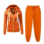 ZCVBOCZ Lounge Sets for Women Trendy Sweatsuits 2 Piece Fall Sets Fleece Sweathsirts Hoodies Sweatpants Tracksuit Workout Sets