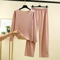 thumbnail image 1 of Lounge Sets for Women Two Piece Pajama Sets Long Sleeve Casual Crewneck Pullover Top and Sleep Pants, 1 of 3