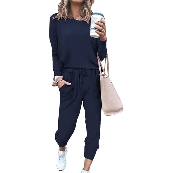 Lounge Sets for Women Two Piece Travel Outfits Sweatsuits 2 Piece Fashion 2024 Trendy Pajamas