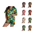 thumbnail image 1 of Lounge Sets for Women â Winter Loungewear & Pajamas for Women Ladies' Thanksgiving Turkey Print Pajama Shorts Set 2024, 1 of 5