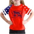 thumbnail image 1 of Lounge Shirts for Kids Girl Boy Fall Summer Short Sleeve Crewneck Independence Day Flag Graphic Cute Tops Shirt Blouses Kid 2026 Clothes 7 Years, 1 of 4