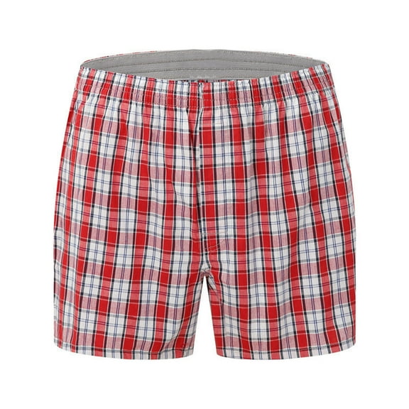 Lounge Shorts Men Casual Plaid Boxer Shorts Lightweight Underwear Classic Fit Home Wear Men's Sleepwear
