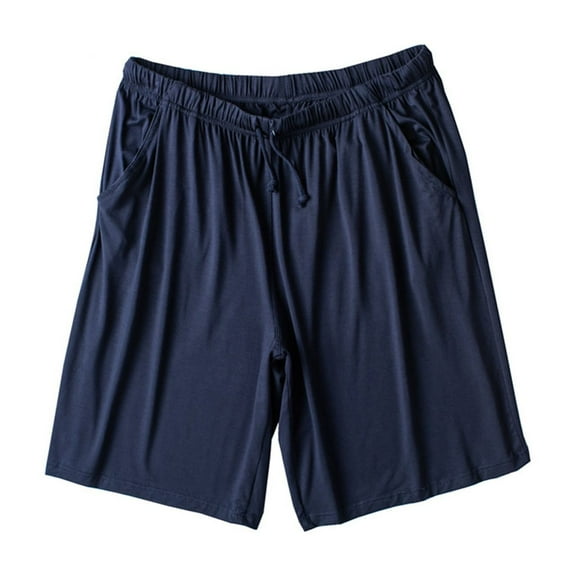 Lounge Shorts Men Relaxed Fit Soft Comfy Sleep Shorts Lightweight Bermuda Shorts Solid Color Leisure Lounge Wear