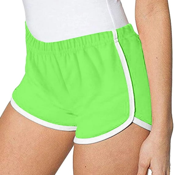Lounge Shorts Women, Audhol Women's 2024 Hot Shorts Solid Color 2 Set Hot Shorts Low Waist Slimming Versatile Comfortable Showing Long Legs Beach Yoga Sports Shorts Womens Lounge Shorts Green M