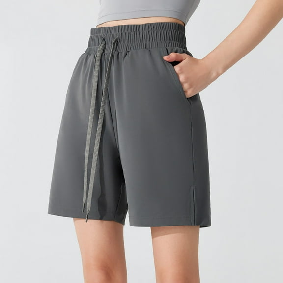 cfhntfmh Lounge Shorts for Women Comfy Wide Leg Shorts High Waist Summer Beach Plain Soft Sports Short Pants