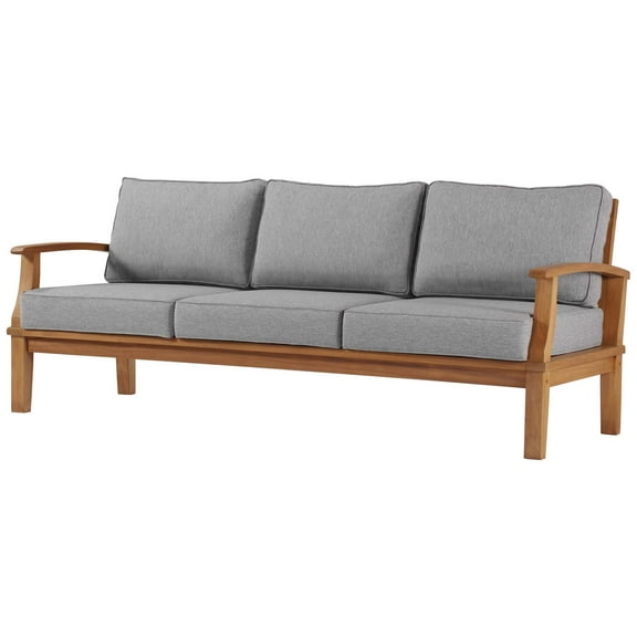 Lounge Sofa, Wood, Brown Natural Grey Gray, Modern Contemporary Urban Design, Outdoor Patio Balcony Cafe Bistro Garden Furniture Hotel Hospitality