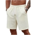thumbnail image 1 of Lounge Sweat Shorts for Men Cable Knit Drawstring Shorts Elastic Waist Casual Short Pants Solid Lightweight Summer Bermuda Shorts Vacation Beach Wear, 1 of 6