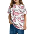 thumbnail image 1 of Lounge T Shirts for Children Boy Girl Fall Summer Short Sleeve Boat Neck Spandex Dinosaur Print Kawaii Tops Shirt Kid 2026 Clothing Country Concert 5 Years, 1 of 6