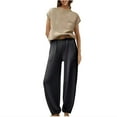 Lounge Wear Sets for Women Sale Short Sleeve Knit Tops and Trousers Co