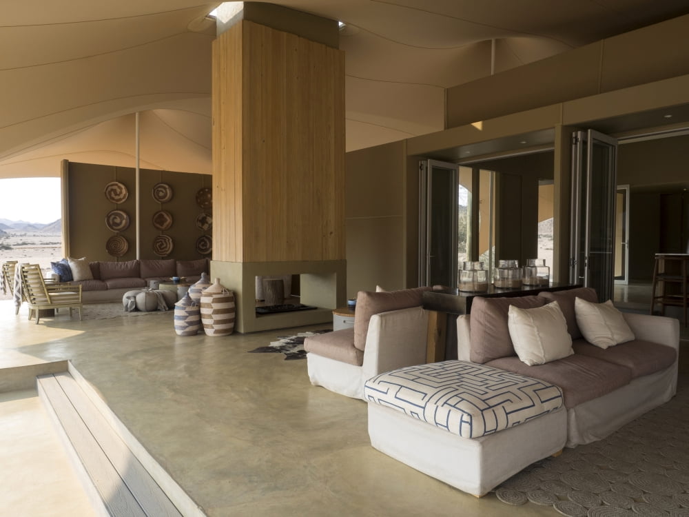 Lounge area of Hoanib Skeleton Coast Camp run by Wilderness Safaris in Palmwag Concession Kunene Namibia Canvas Art - Panoramic Images (12 x 16)